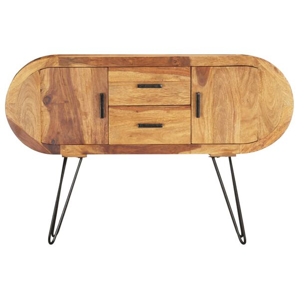 vidaXL Sideboard 118x28x75 cm Solid Acacia Wood