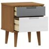 vidaXL Bedside Cabinet MOLDE Brown 40x35x48 cm Solid Wood Pine