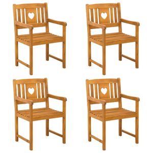 vidaXL Outdoor Bench 4 pcs Natural 56 x 55.5 x 90 cm Solid Acacia Wood