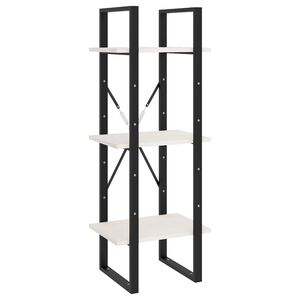 vidaXL 3-Tier Book Cabinet White 40x30x105 cm Solid Pinewood