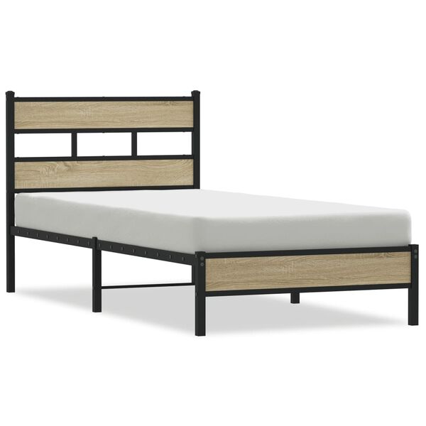 vidaXL Bed Frame without Mattress Sonoma Oak 100x200 cm Engineered Wood