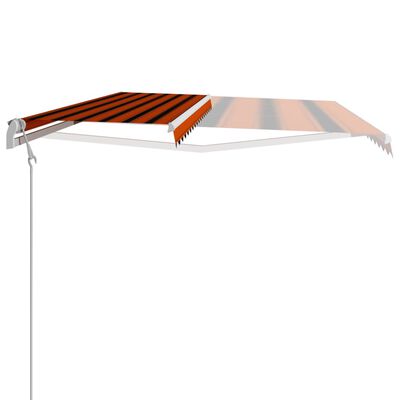 vidaXL Automatic Retractable Awning 450x300 cm Orange and Brown