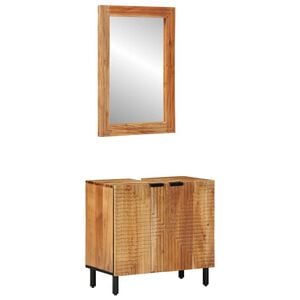 vidaXL Bathroom Cabinet Set 2 pcs Natural 62 x 33 x 58 cm