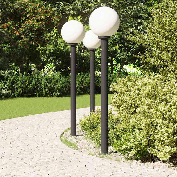 vidaXL Bollard Lights with Sensor 3 pcs 120 cm Black IP44