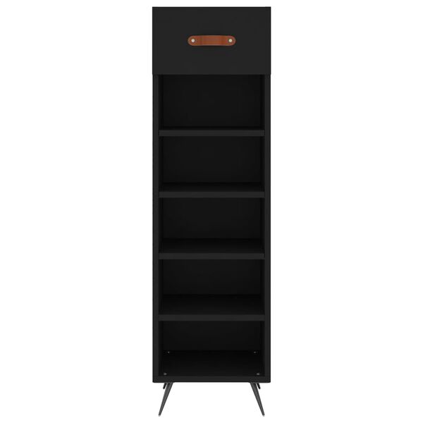 vidaXL Shoe Cabinet Black 30x35x105 cm Engineered Wood