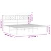 vidaXL Metal Bed Frame without Mattress with Headboard White 180x200cm