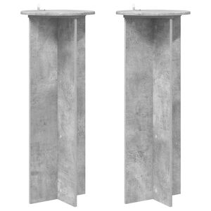 vidaXL Plant Stand 2 pcs Concrete Grey &Oslash;40 x 100 cm Engineered Wood