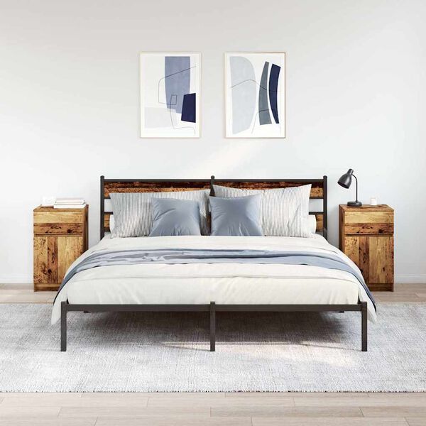 vidaXL Bedside Cabinets 2 pcs Old Wood 39x35x65 cm Engineered Wood