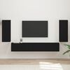vidaXL TV Cabinet Set 4 pcs Black Engineered Wood