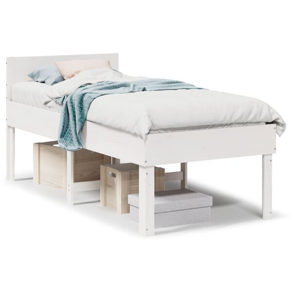 vidaXL Bed Frame without Mattress White 90x200 cm Solid Wood Pine