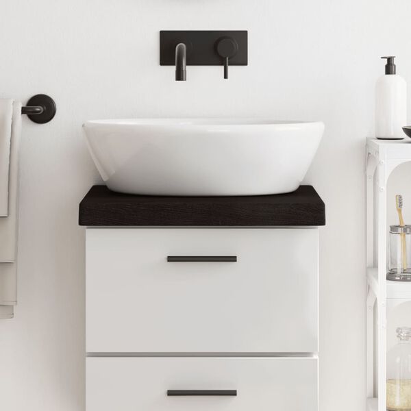 vidaXL Bathroom Countertop Dark Brown 40x40x(2-6) cm Treated Solid Wood