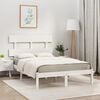 vidaXL Bed Frame without Mattress White 120x190 cm Small Double Solid Wood
