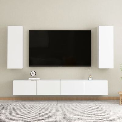 vidaXL TV Cabinets 2 pcs White 30.5x30x90 cm Engineered Wood