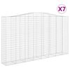 vidaXL Arched Gabion Baskets 7 pcs 400x50x220/240 cm Galvanised Iron