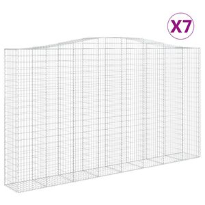 vidaXL Arched Gabion Baskets 7 pcs 400x50x220/240 cm Galvanised Iron
