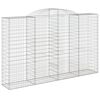 vidaXL Arched Gabion Basket 300x50x180/200 cm Galvanised Iron