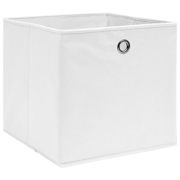 vidaXL Storage Boxes 10 pcs Non-woven Fabric 28x28x28 cm White