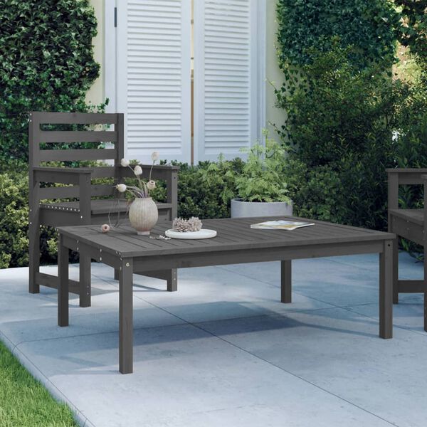 vidaXL Garden Table Grey 121x82.5x45 cm Solid Wood Pine