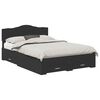 vidaXL Bed Frame with Headboard Black 140 x 190 cm Engineered Wood