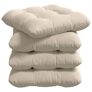 vidaXL Seat Cushions 4 pcs Beige 40 x 40 cm Microfibre Fabric