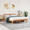 vidaXL Bed Frame without Mattress Wax Brown 140x190 cm Solid Wood Pine