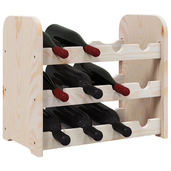 vidaXL Wine Rack 43x25x37 cm Solid Wood Pine