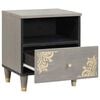 vidaXL Bedside Cabinet Grey 40 x 33 x 46 cm Solid Mango Wood