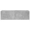 vidaXL TV Wall Cabinet with LED Lights Concrete Grey 100x35x31 cm
