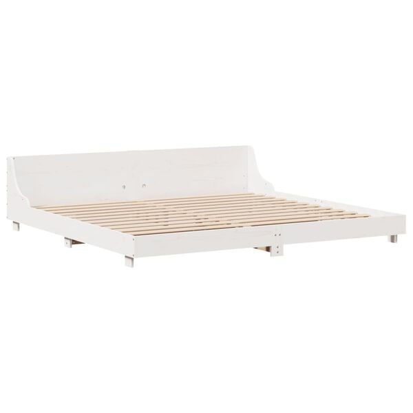 vidaXL Bed Frame without Mattress White 200x200 cm Solid Wood Pine