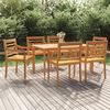 vidaXL 7 Piece Garden Dining Set Solid Wood Teak