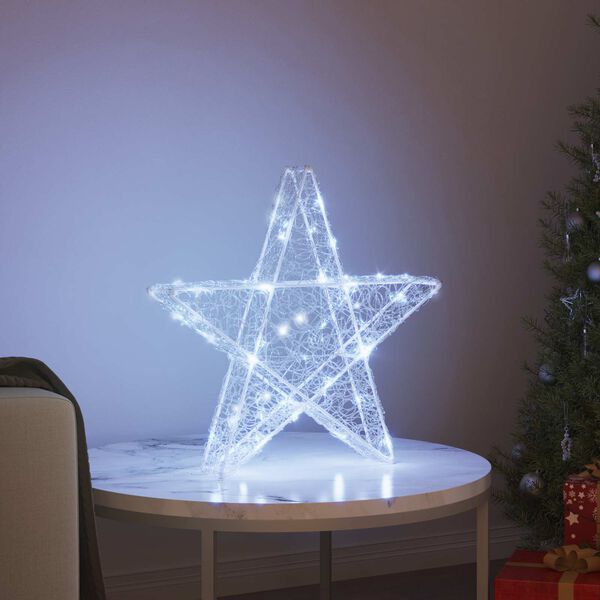 vidaXL 3D Star with 50 LEDs Cold white 55 x 53.5 x 10 cm Acrylic