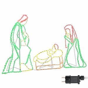 vidaXL Lighted Nativity Scene Multicolour 112 x 72 cm PVC