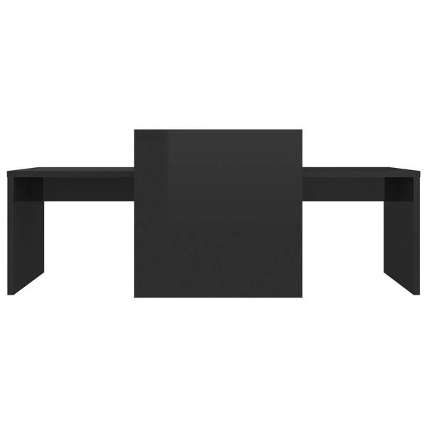 vidaXL Coffee Table Set High Gloss Black 100x48x40 cm Engineered Wood