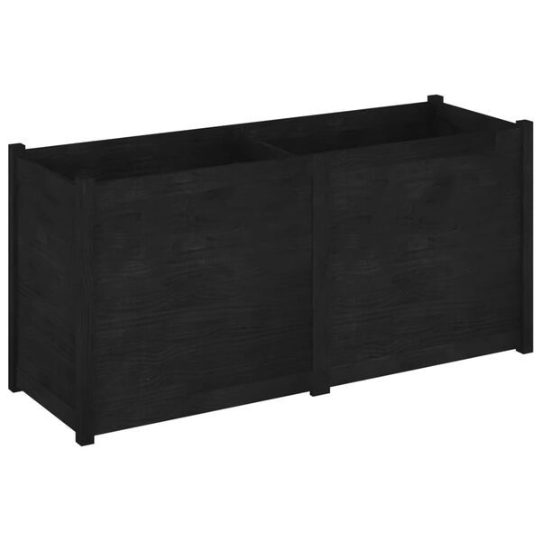 vidaXL Garden Planter Black 150x50x70 cm Solid Pinewood