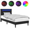 vidaXL Bed Frame with LED Strip Lights Black 90 x 190 cm Faux Leather