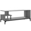 vidaXL TV Cabinet Grey Sonoma 102x40x41 cm Engineered Wood and Powder-coated Steel