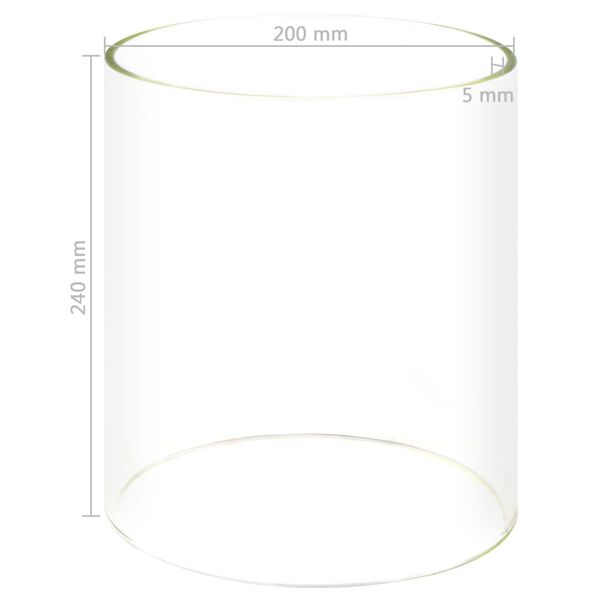 vidaXL Glass Cylinder for Hot Dog Warmer 200x240 mm