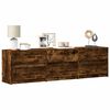 vidaXL TV Cabinet with LED Smoked Oak 180x34x50 cm Engineered Wood