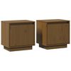 vidaXL Bedside Cabinet | Set of 2 | Honey brown | Solid pinewood | Small