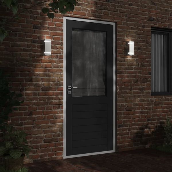 vidaXL Outdoor Wall Light Silver Stainless Steel