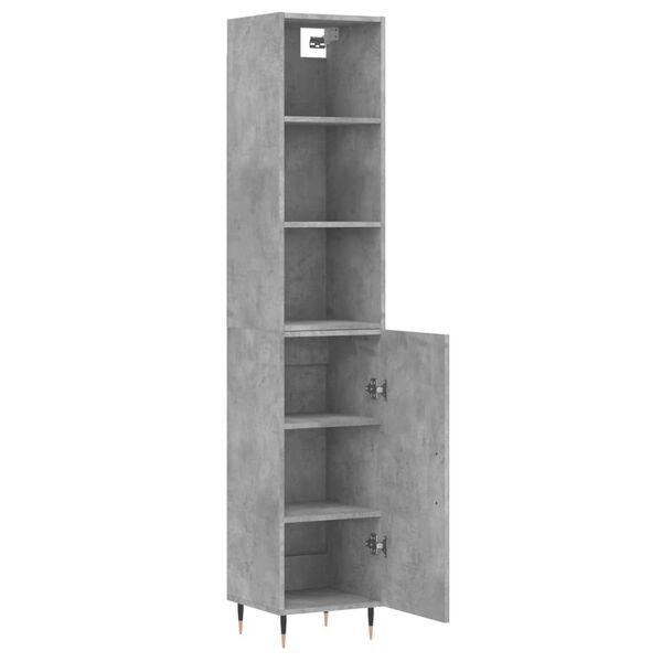 vidaXL Highboard Concrete Grey 34.5x34x180 cm Engineered Wood