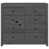 vidaXL Side Cabinet Grey 100x40x90 cm Solid Wood Pine