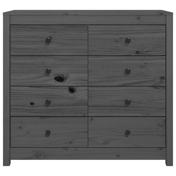 vidaXL Side Cabinet Grey 100x40x90 cm Solid Wood Pine