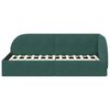 vidaXL Corner Bed Frame Dark Green 90 cm x 190 cm Velvet