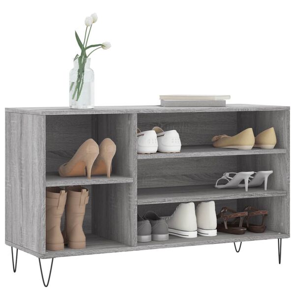 vidaXL Shoe Cabinet Grey Sonoma 102x36x60 cm Engineered Wood