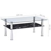 vidaXL Coffee Table with Marble Look Black 100x60x42cm Tempered Glass