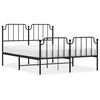 vidaXL Metal Bed Frame without Mattress with Footboard Black 135x190cm