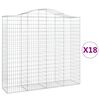 vidaXL Arched Gabion Baskets 18 pcs 200x50x180/200 cm Galvanised Iron