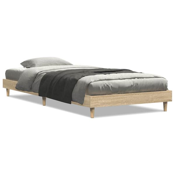 vidaXL Bed Frame without Mattress Sonoma Oak 90x200 cm Engineered Wood