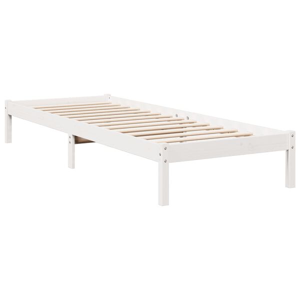 vidaXL Extra Long Bed Frame without Mattress White 80x220 cm Solid Wood Pine
